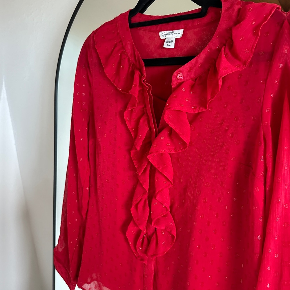 Jaclyn Smith Cute Red Blouse - Picture 2 of 8
